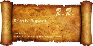 Rieth Rupert névjegykártya